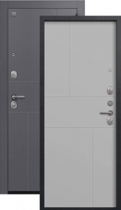 Дверь входная Центурион A-11 (2026) чёрный муар+кашемир графит — кашемир сильвер 