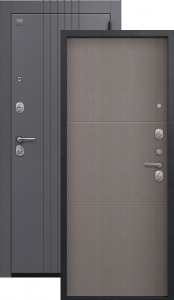 Дверь входная Центурион A-12 (2026) черный муар + кашемир графит — софт ясень грей