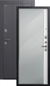 Дверь входная Центурион A-12/1 (2026) черный муар+кашемир графит — софт ясень белый