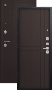 Дверь входная Центурион V-06 (2026) букле шоколад — темная лиственница