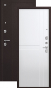 Дверь входная Центурион V-06 (2026) букле шоколад — кашемир белый