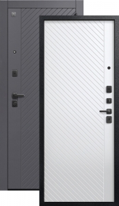 Дверь входная Центурион V-16 (2026) кашемир графит — кашемир белый