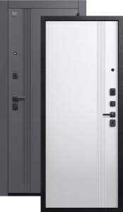 Дверь входная Центурион V-17 (2026) кашемир графит — кашемир белый