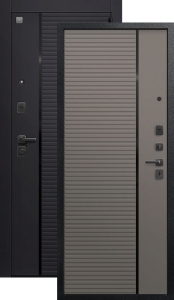 Дверь входная Центурион V-14 (2026) черный муар+черный кварц — кашемир базальт