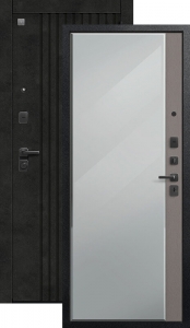 Дверь входная Центурион V-15/1 (2026) черный муар+бетон темный — cофт ясень грей