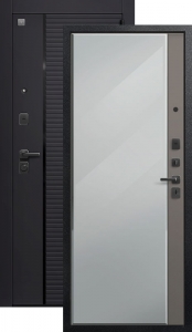Дверь входная Центурион V-14/1 (2026) черный муар+черный кварц — кашемир базальт