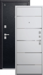 Дверь входная Центурион C-108 (2026) чёрный муар — кашемир белый