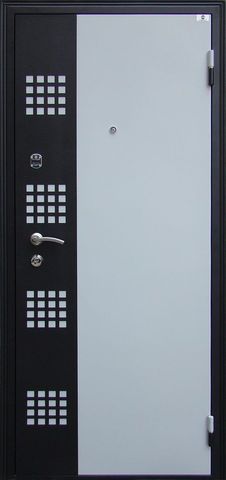 Входная  дверь ,Город Мастеров ВОЛГА,полимер+МДФ лиственница алтайская(металлик sahara blue)