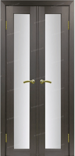 Дверь межкомнатная Эко Шпон, Optima Porte Турин 501.2 40+40 венге