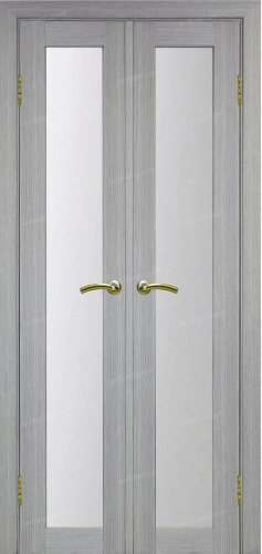 Дверь межкомнатная Эко Шпон, Optima Porte Турин 501.2 40+40 дуб серый