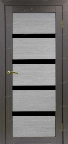 Дверь межкомнатная Эко Шпон, Optima Porte Турин 505 лакобель венге дуб серый