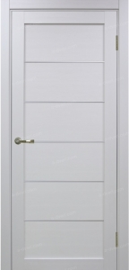 Дверь межкомнатная Эко Шпон, Optima Porte ТУРИН 501.1 АПП матовый, хром, белый лёд