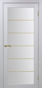 Дверь межкомнатная Эко Шпон, Optima Porte ТУРИН 501.2 АСС матовый, золото, белый лёд
