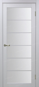 Дверь межкомнатная Эко Шпон, Optima Porte ТУРИН 501.2 АСС матовый, хром, белый лёд