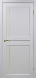 Дверь межкомнатная Эко Шпон, Optima Porte ТУРИН 523.111 АПП матовый, золото, белый лёд