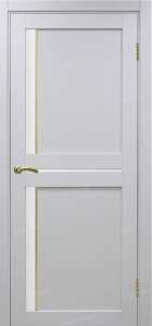 Дверь межкомнатная Эко Шпон, Optima Porte ТУРИН 523.221 АПС матовый, золото, белый лёд