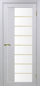 Дверь межкомнатная Эко Шпон, Optima Porte ТУРИН 524 АСС матовый, золото, белый лёд