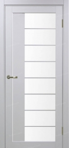 Дверь межкомнатная Эко Шпон, Optima Porte ТУРИН 524 АСС матовый, хром, белый лёд