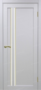 Дверь межкомнатная Эко Шпон, Optima Porte ТУРИН 525 АПС матовый, золото, белый лёд