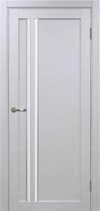 Дверь межкомнатная Эко Шпон, Optima Porte ТУРИН 525 АПС матовый, хром, белый лёд