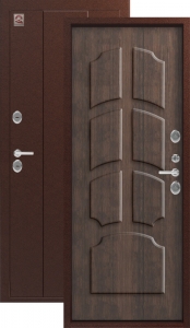 Дверь входная Центурион Термо - 6 Антик медь - тиковое дерево