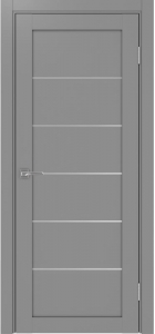 Дверь межкомнатная Эко Шпон, Optima Porte ТУРИН 501.1 АПП матовый, хром, серый