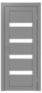 Дверь межкомнатная Эко Шпон, Optima 505 АПС Серый, лакобель белый