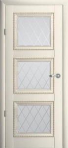Дверь межкомнатная Albero Галерея Эрмитаж-3 Ваниль Мателюкс с алмазной гравировкой «Ромб»