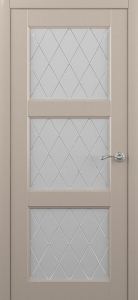 Дверь межкомнатная Albero Галерея Эрмитаж-3 Серый Мателюкс с алмазной гравировкой «Ромб»
